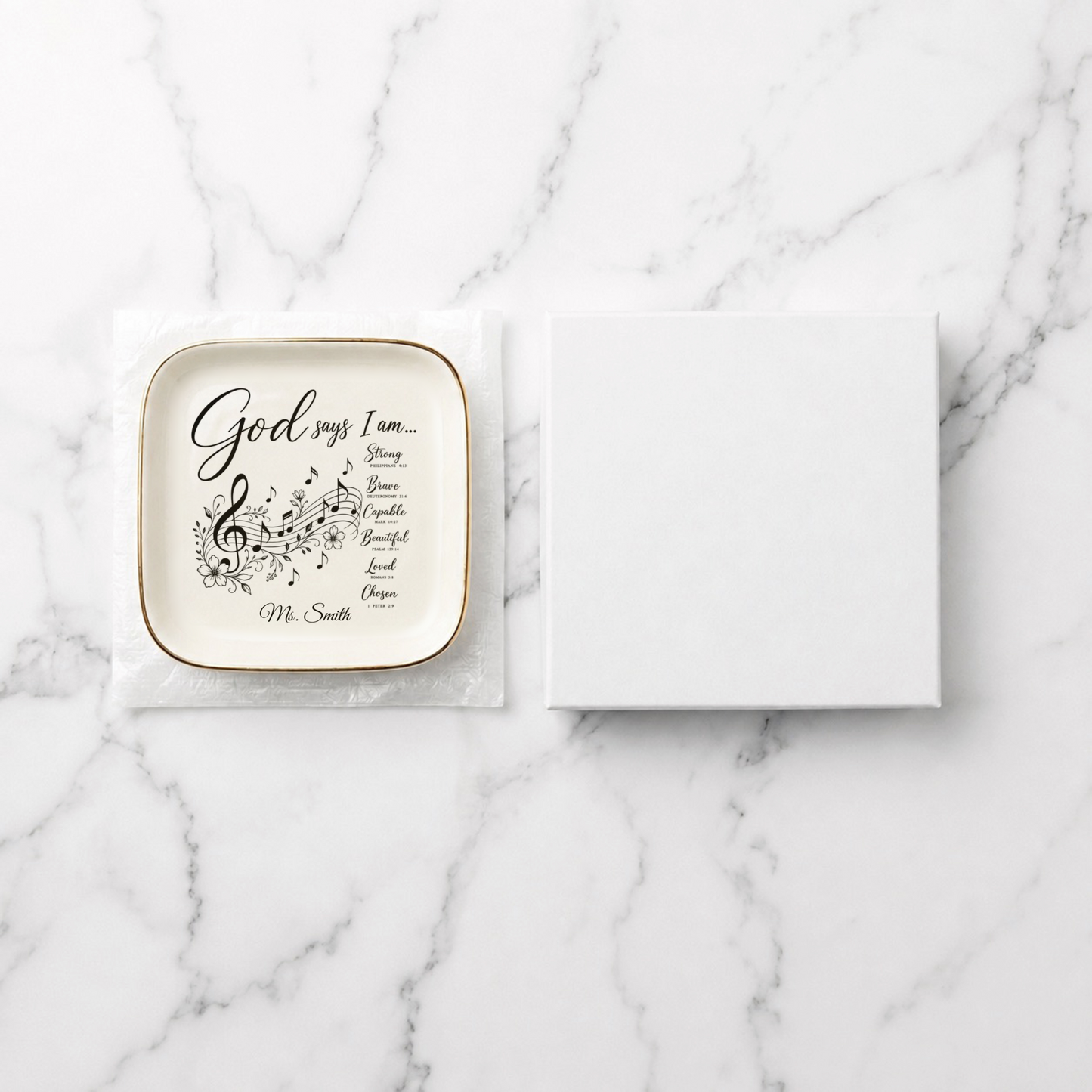 Music Notes Christian Jewelry Dish Trinket Tray