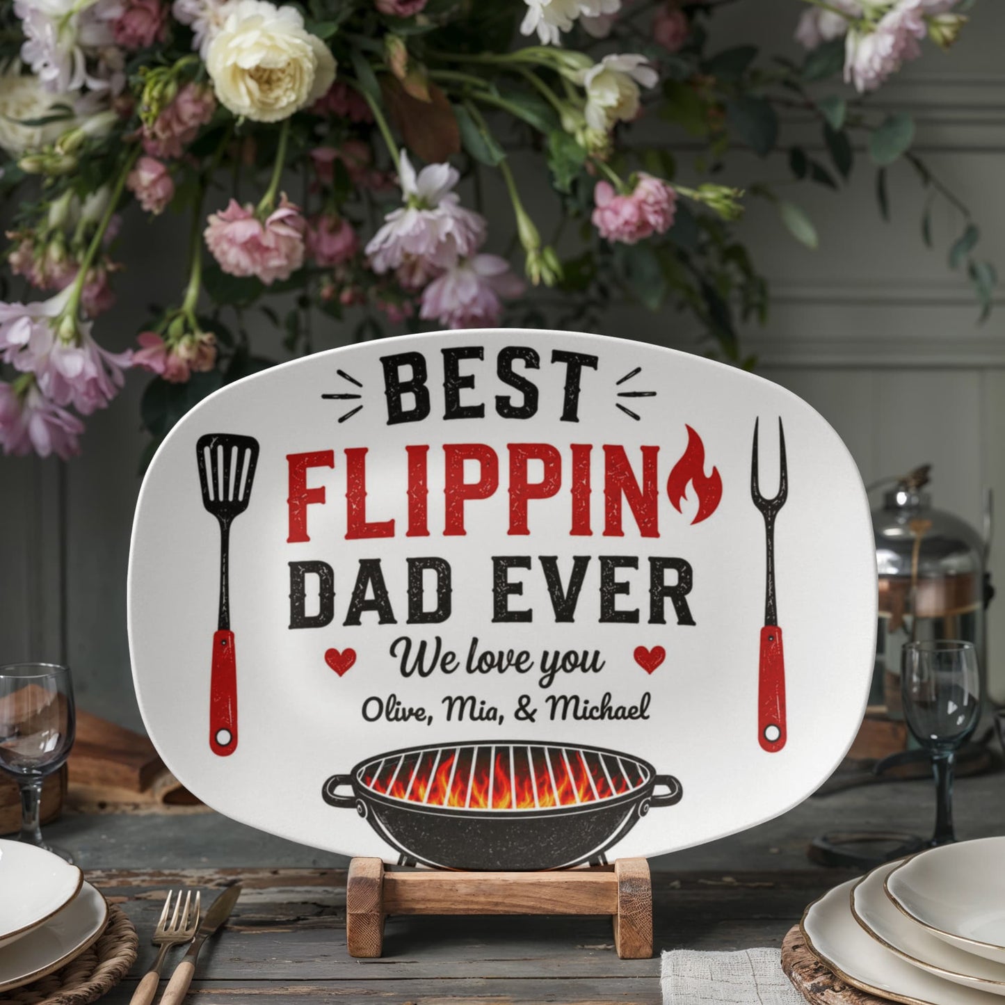 Best Flippin Dad Ever BBQ Tray