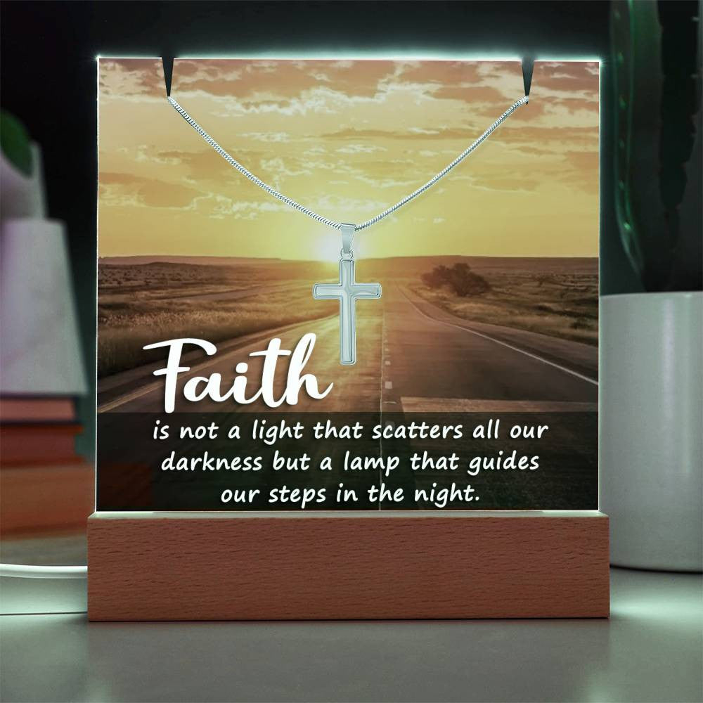 Faith is not a light Religious Plaque & Cross Gift Set-[Heartfelt Family Gift]