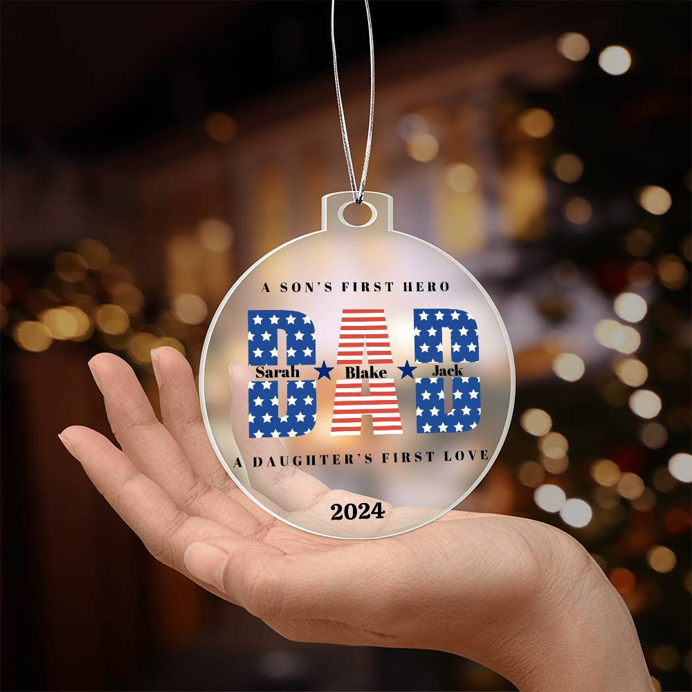 Military Dad Acrylic Ornament-[Heartfelt Family Gift]