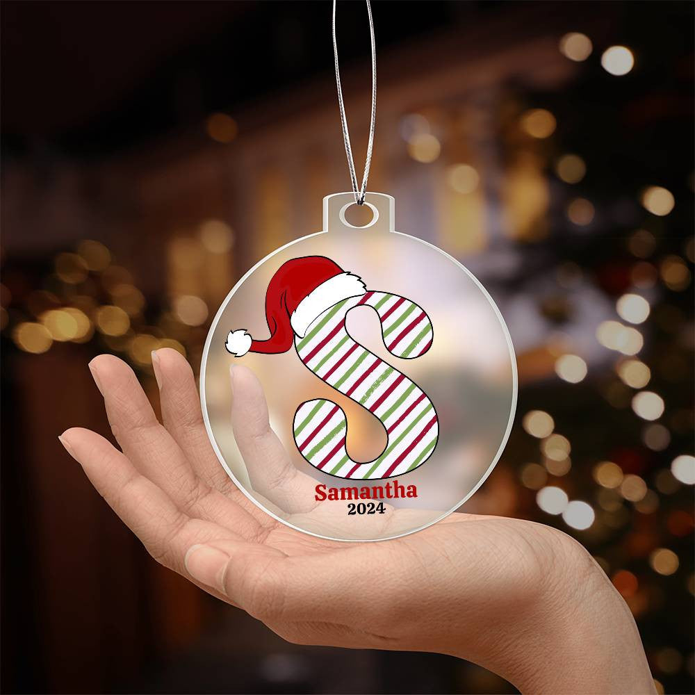 Personalized Initial Christmas Ornament - Customizable Name Holiday Decoration