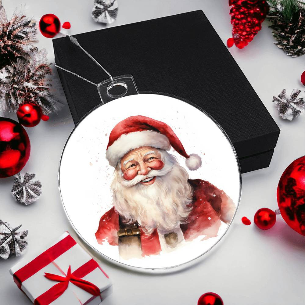 Santa Acrylic Christmas Ornament-[Heartfelt Family Gift]