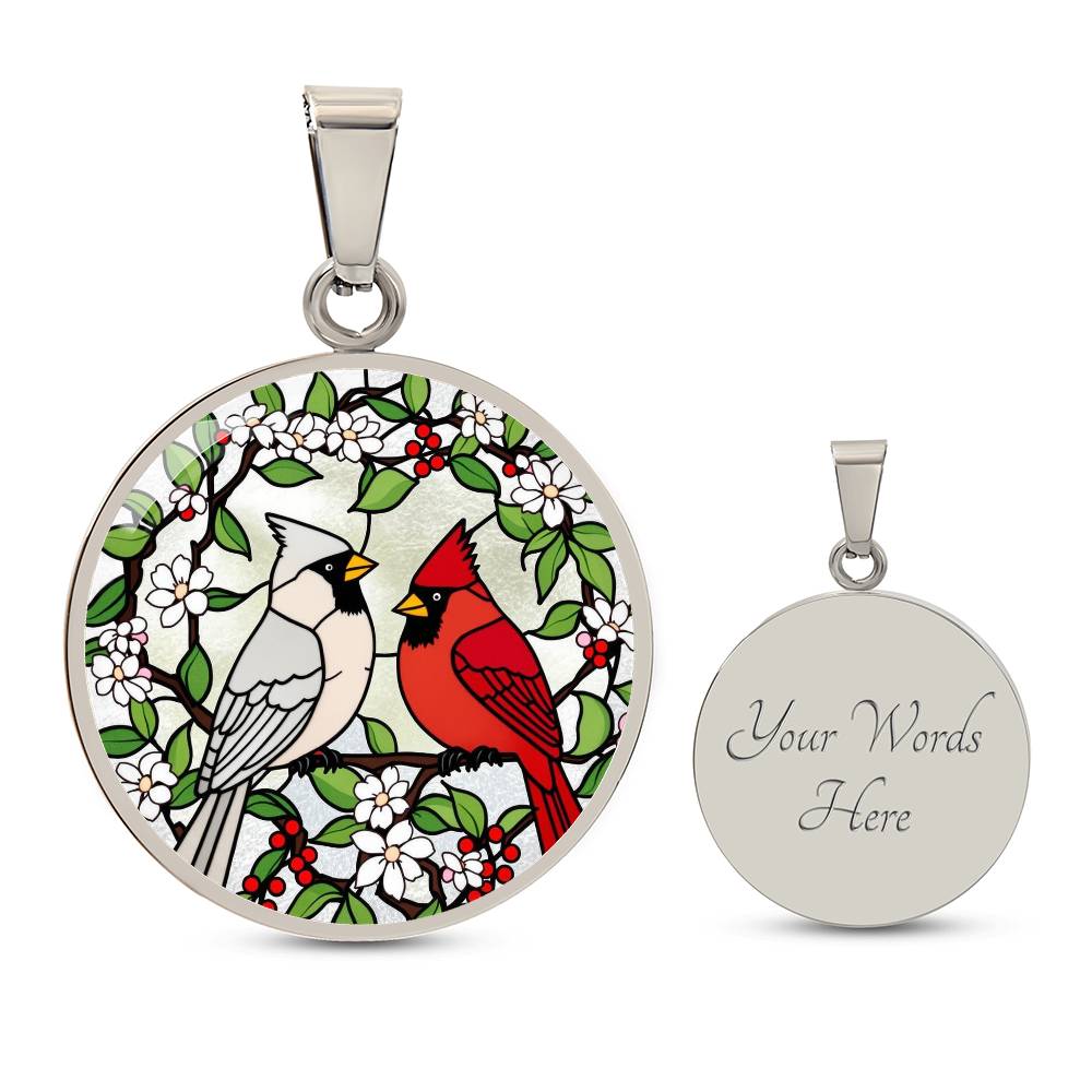 Engraved Cardinal Necklace, Silver or Gold Necklace, Personalized Bird Jewelry, Unique Gift for Bird Lovers, Custom Engraved Pendant
