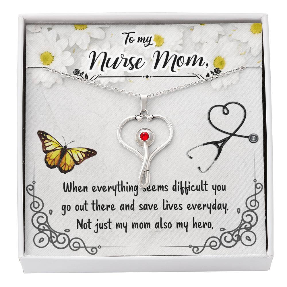 Nurse Mom Stethoscope Necklace Gift-[Heartfelt Family Gift]