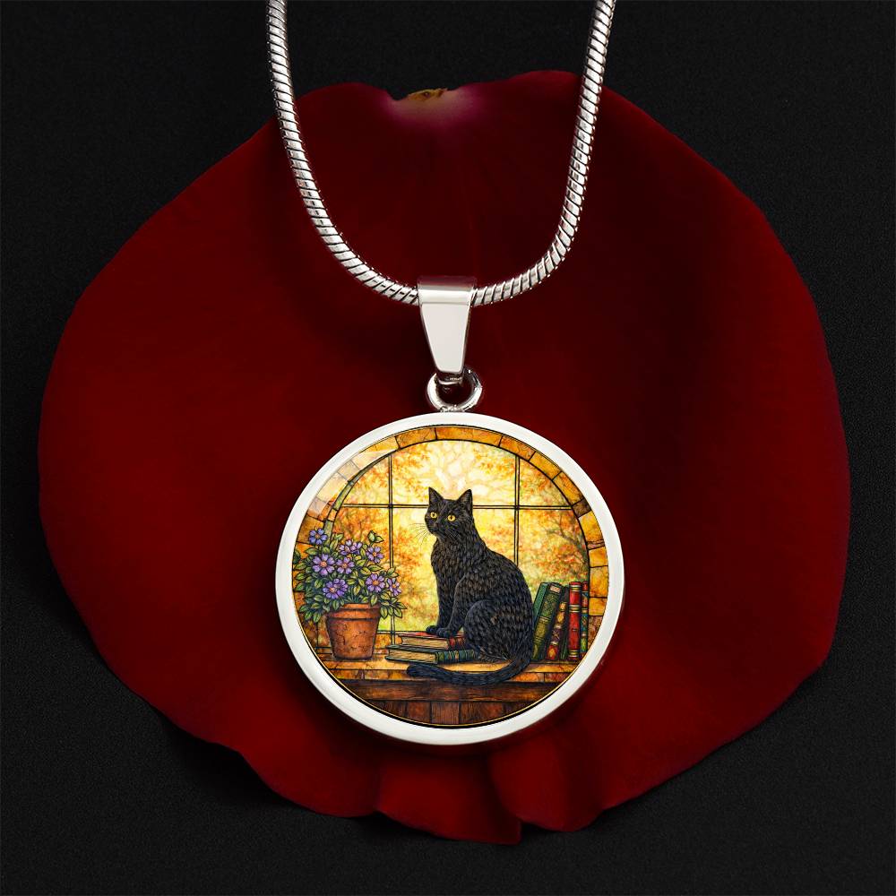 Cat Necklace with Engraved Pendant, Personalized Pet Jewelry, Unique Cat Lover Gift, Custom Photo Necklace, Keepsake with Optional Engraving