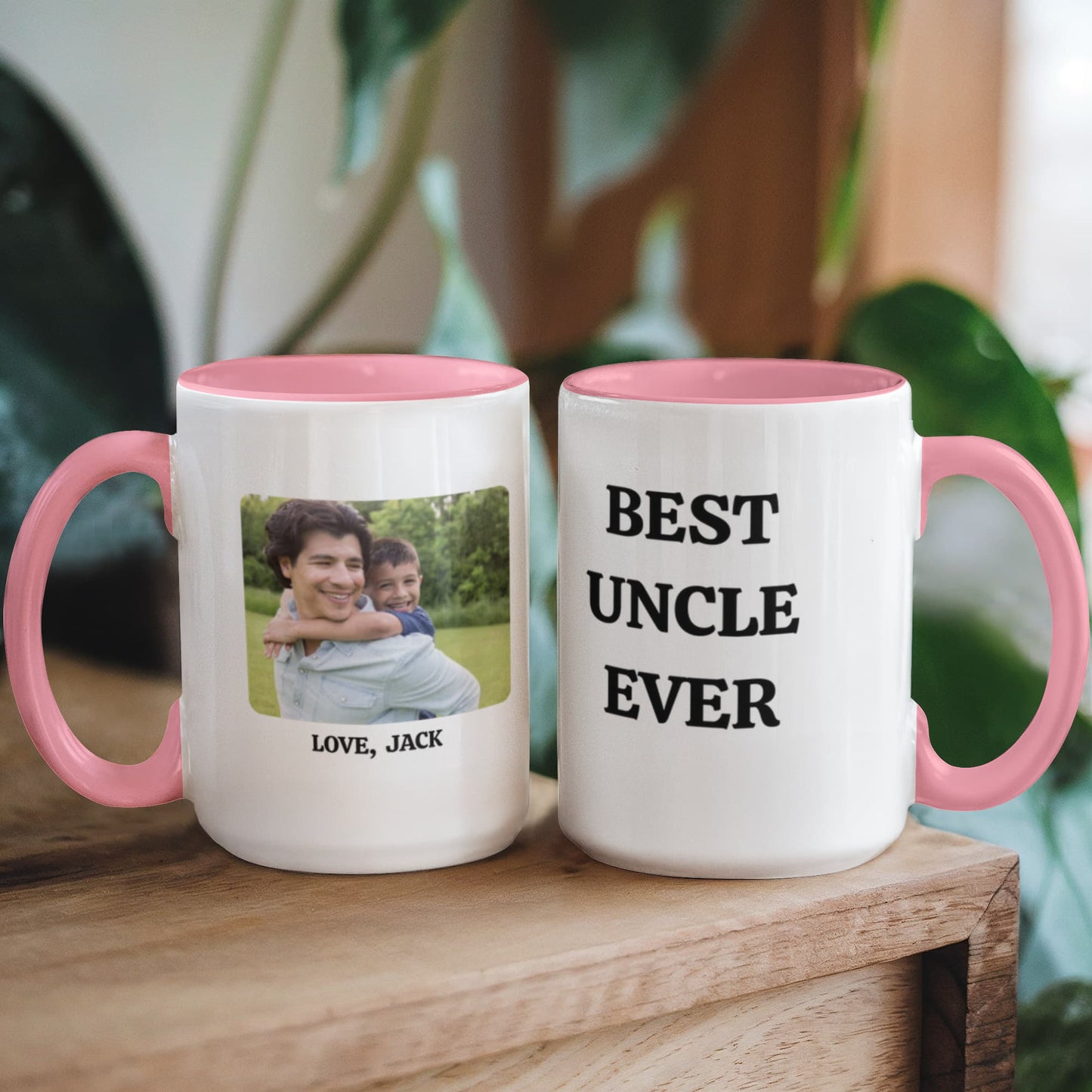 Best Uncle Photo Mug, Custom Coffee Cup, Uncle Gift Idea, Personalized Ceramic Mug, Two Tone Photo Mug, 11oz 15oz, Gift for Him