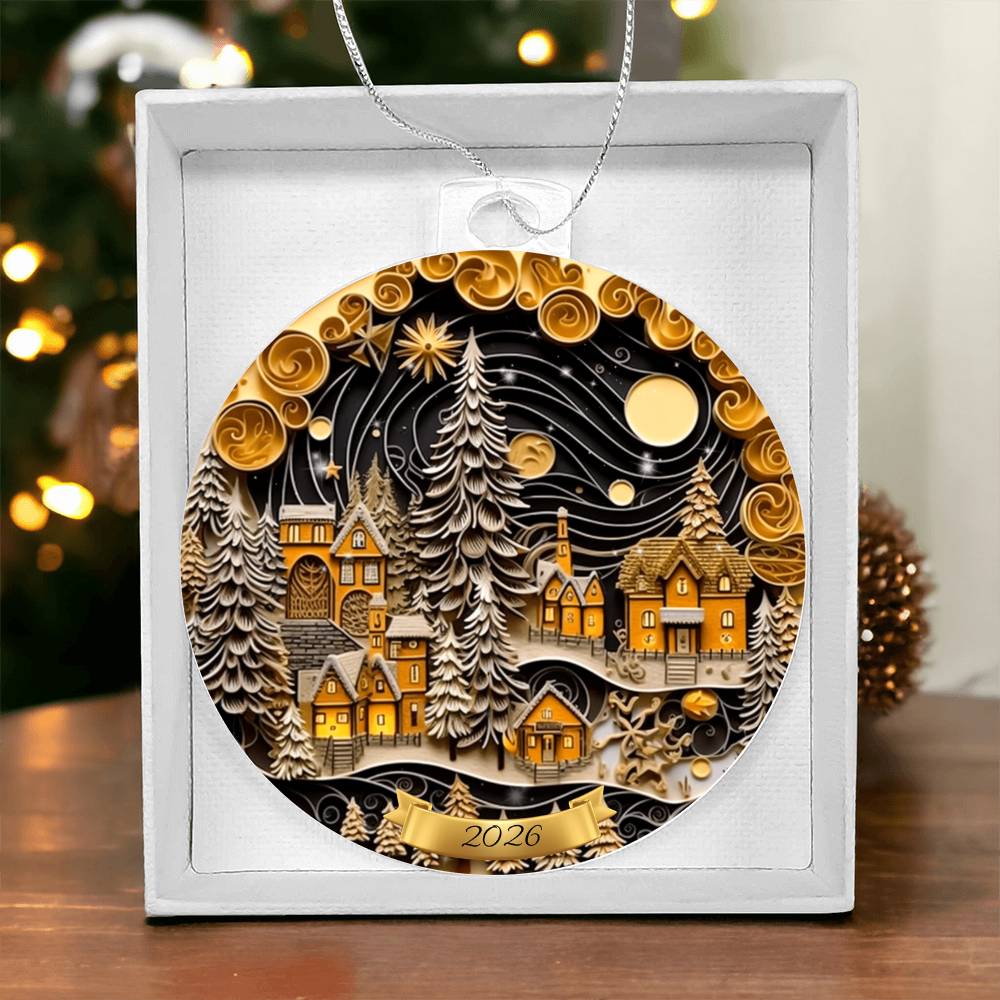 Christmas Village Acrylic Ornament