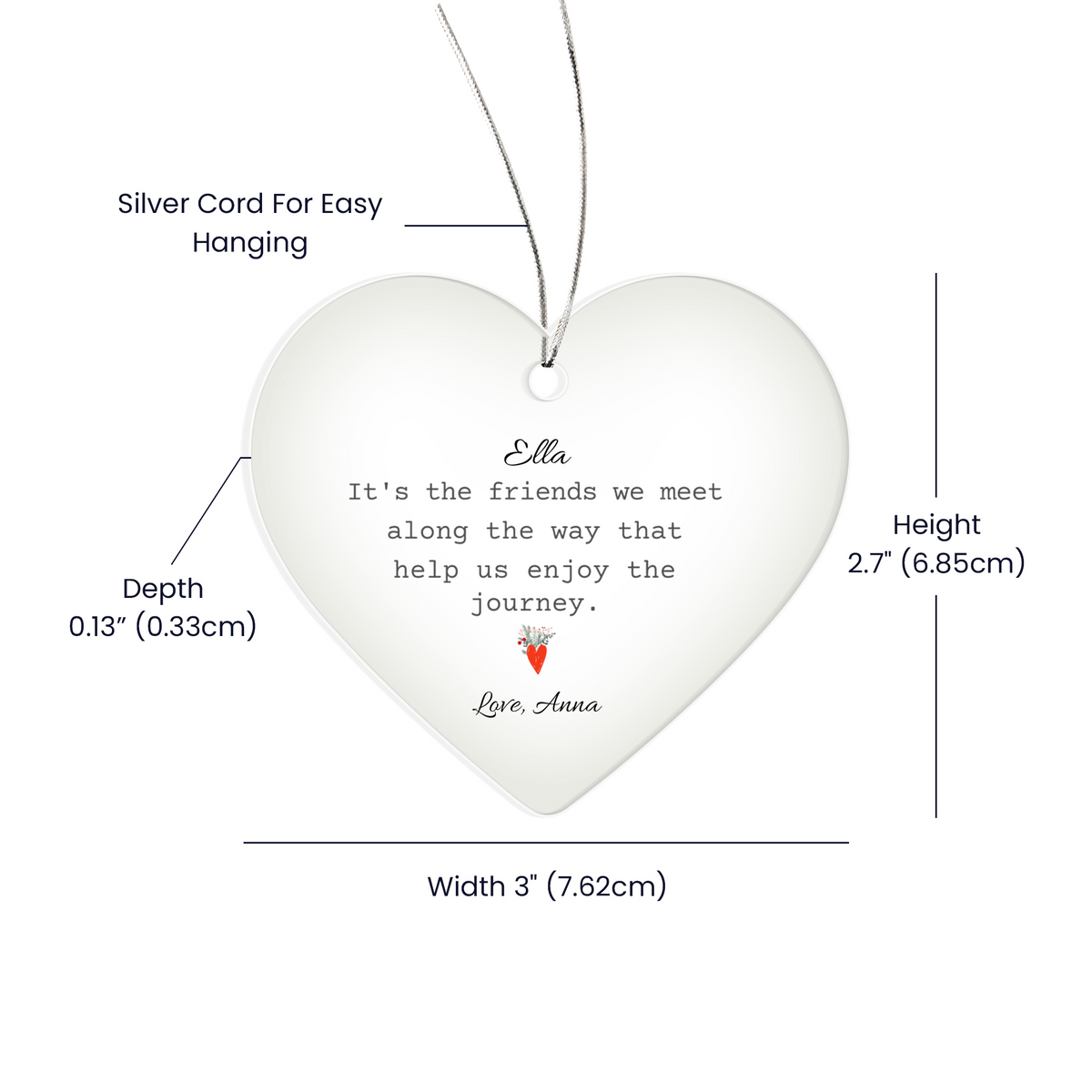 Friend  Heart Christmas Ornament