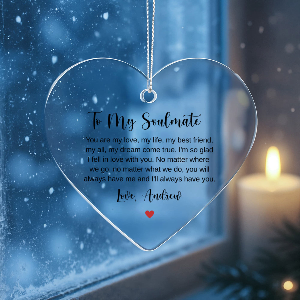 Soulmate Acrylic Heart Ornament