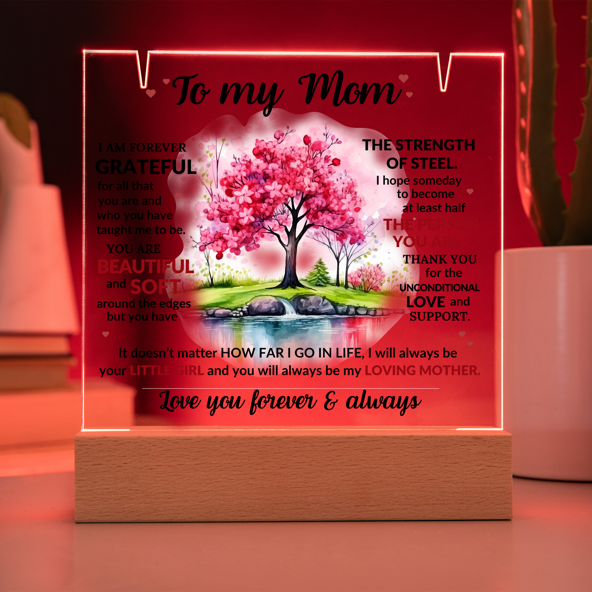 Mom Knot Necklace and Acrylic Gift Set-[Heartfelt Family Gift]