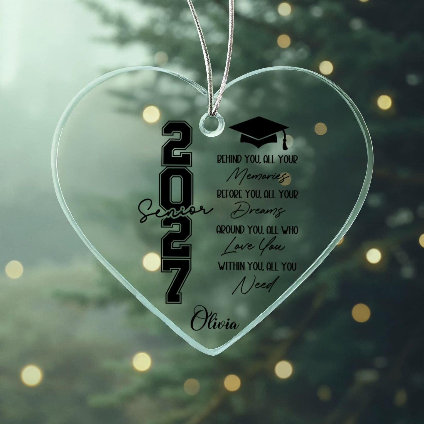 Class of 2027 Graduation Acrylic Heart Ornament