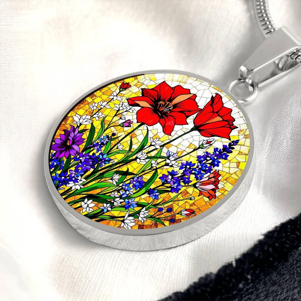 Poppy Floral Pendant Necklace