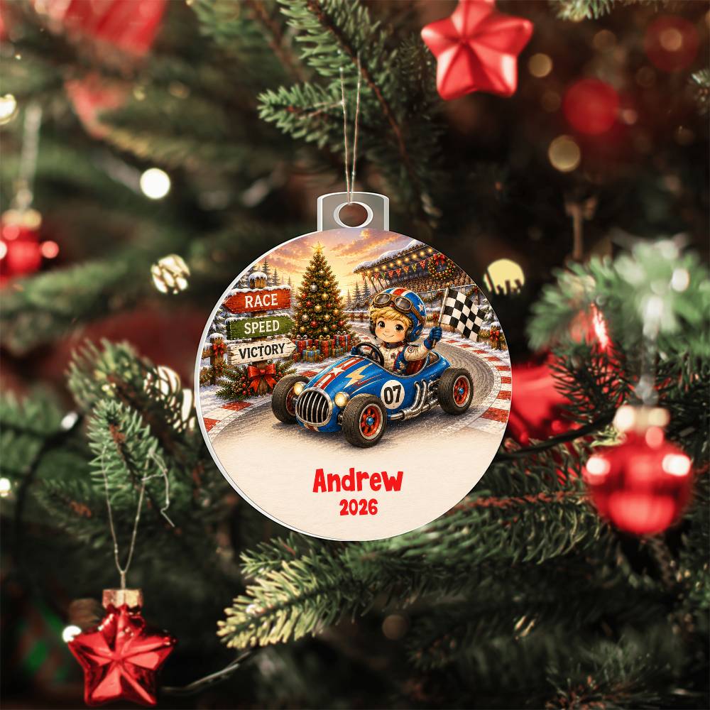 Race Car Christmas Ornament