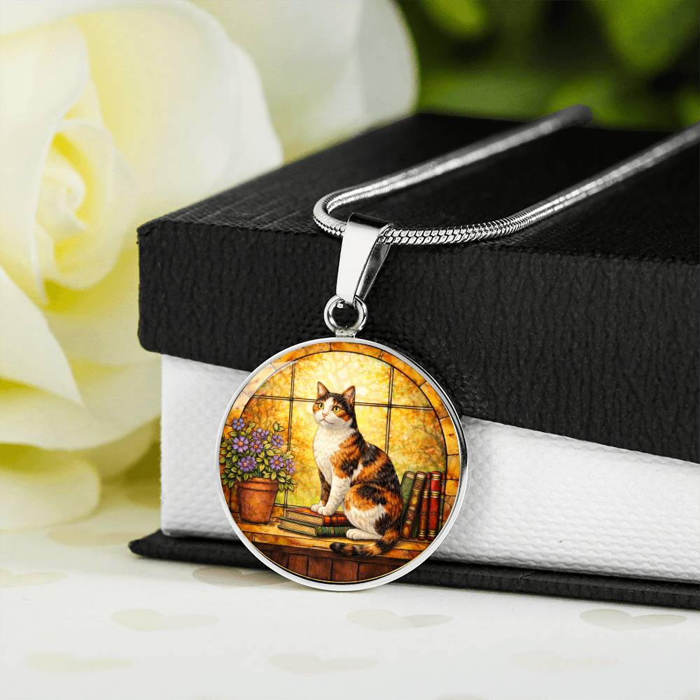 Cat Necklace with Engraved Pendant, Personalized Pet Jewelry, Unique Cat Lover Gift, Custom Photo Necklace, Keepsake with Optional Engraving