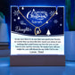 Daughter Christmas LED Acrylic Heart Necklace and Plaque Gift Set-[Heartfelt Family Gift]