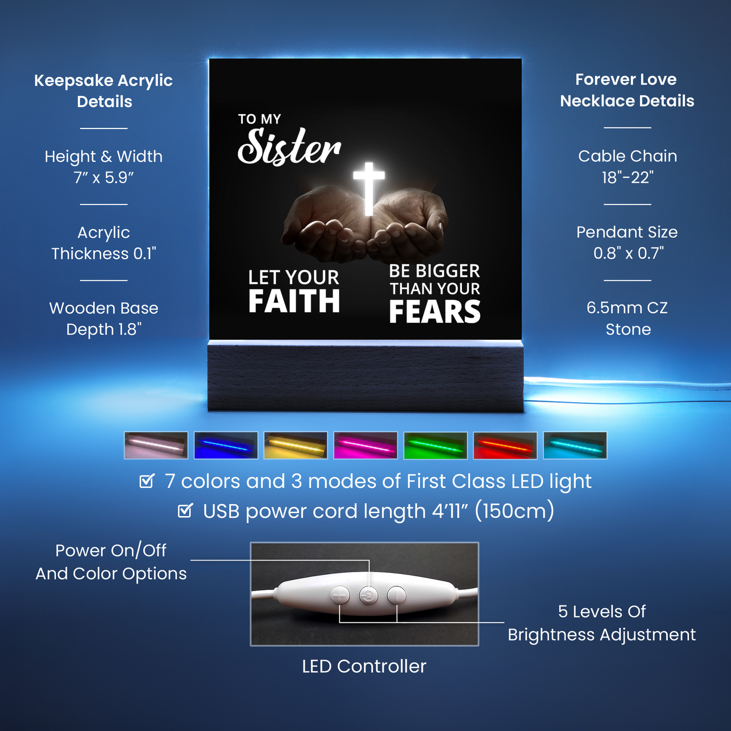 Sister Faith Religious Plaque & Cross Gift Set-[Heartfelt Family Gift]
