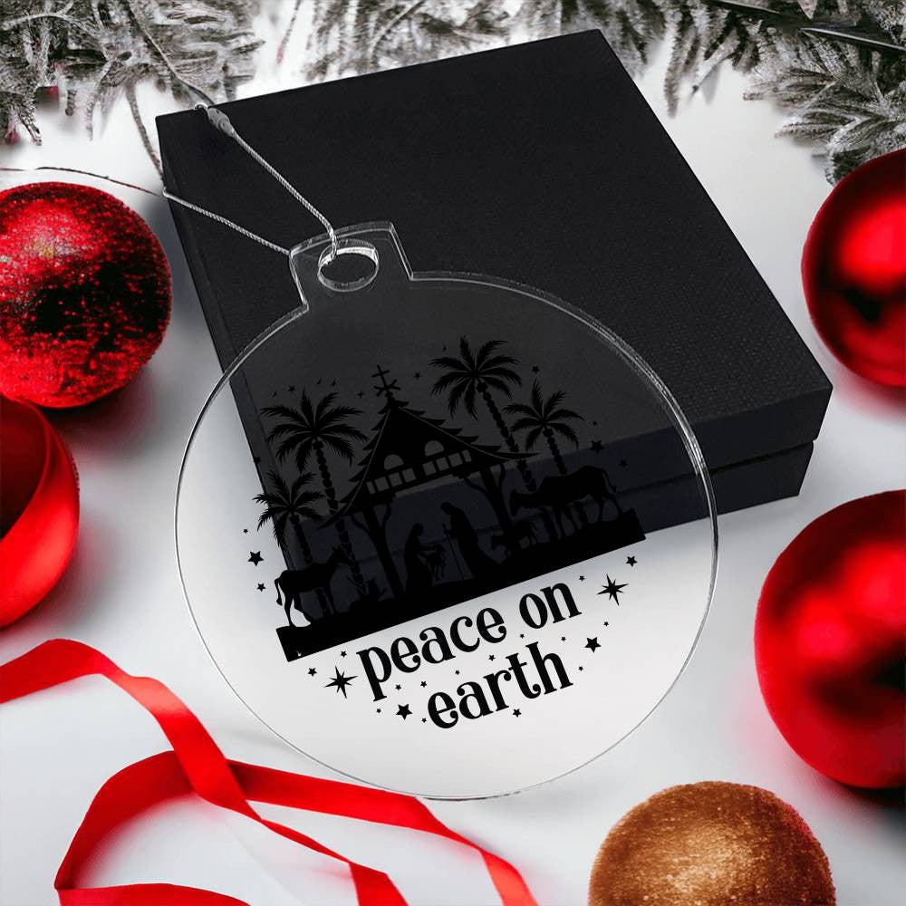 Peace on Earth Acrylic Christmas Ornament-[Heartfelt Family Gift]