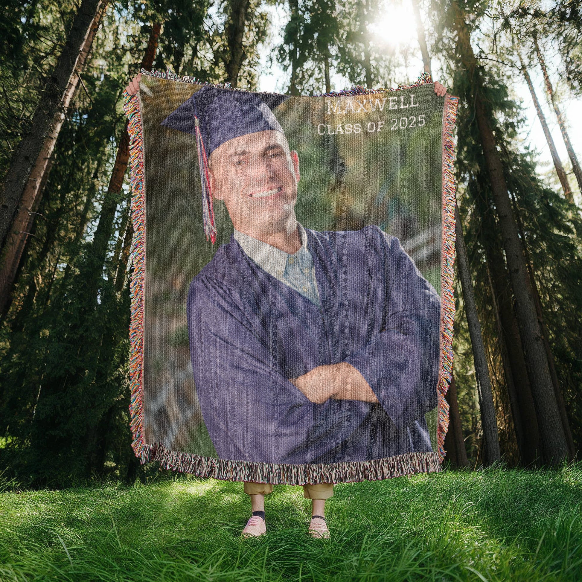 Graduation Blanket Woven Cotton Throw-[Heartfelt Family Gift]