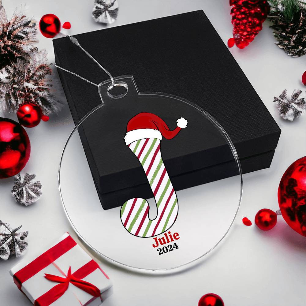 Personalized Initial Christmas Ornament - Customizable Name Holiday Decoration