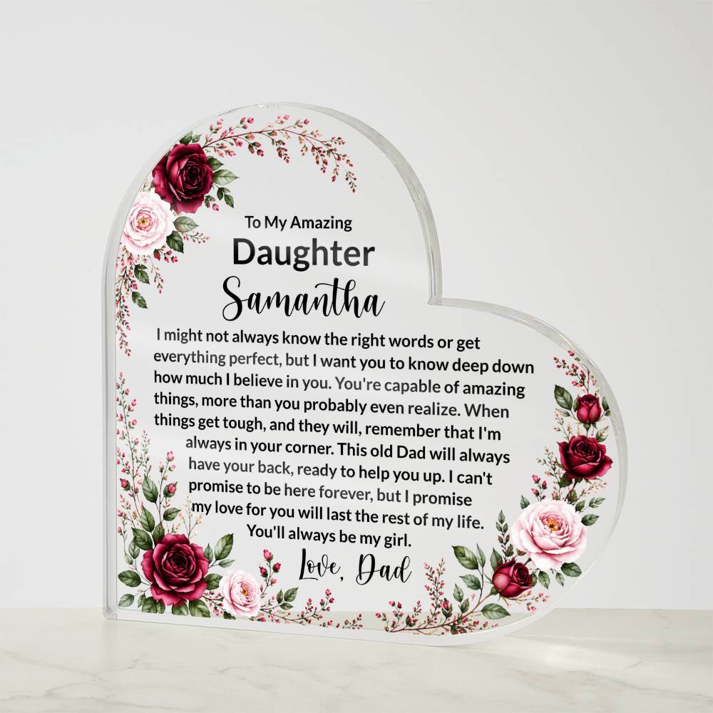 Daughter Heart Plaque Gift