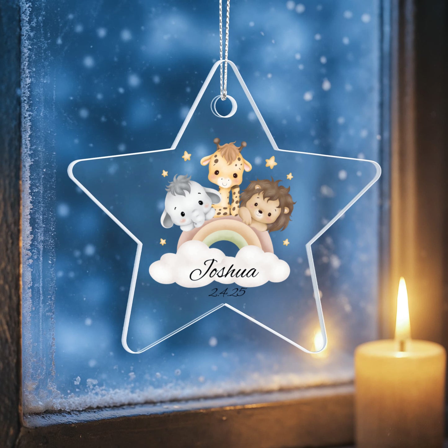 Baby Safari Animal Heart Ornament