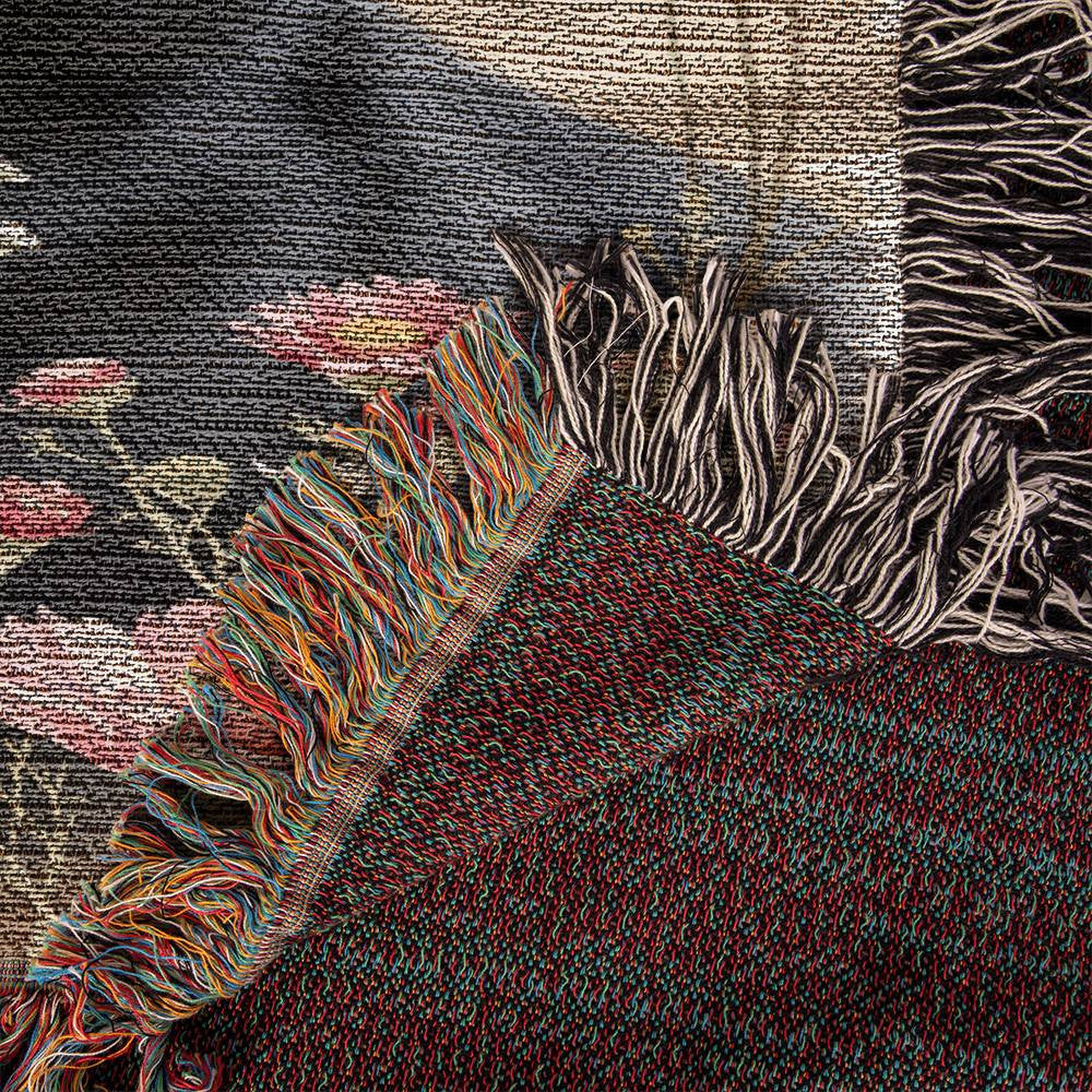 Rottweiler Wildflower Woven Cotton Throw Blanket-[Heartfelt Family Gift]