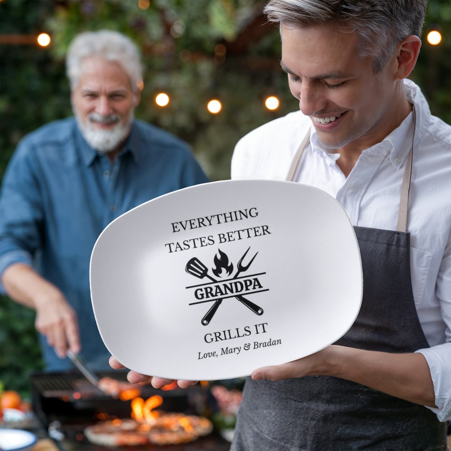 Copy Personalized BBQ Platter, Gift for Dad, Everything Tastes Better Plate, Custom Grill Plate, Dad Grilling Gift, Father's Day Present