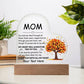 Mom Acrylic Heart Plaque Gift-[Heartfelt Family Gift]