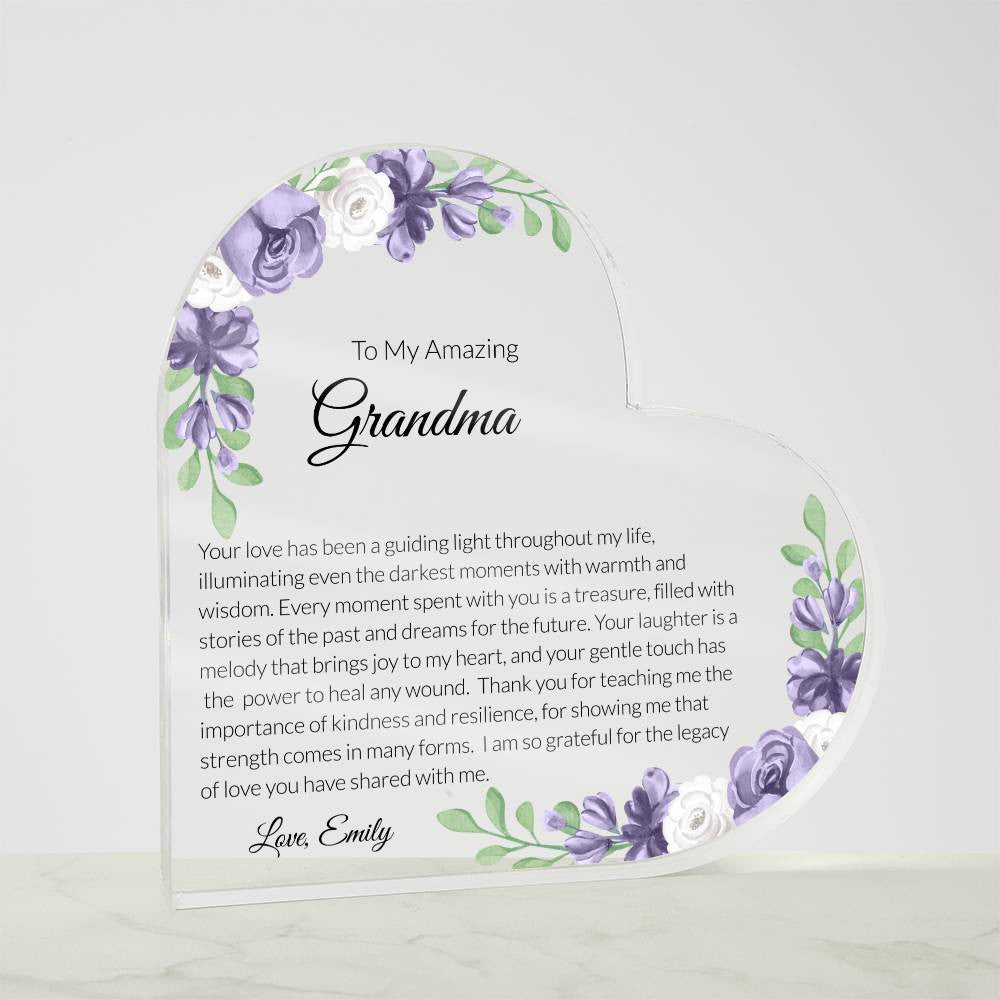 Grandma Acrylic Heart Plaque