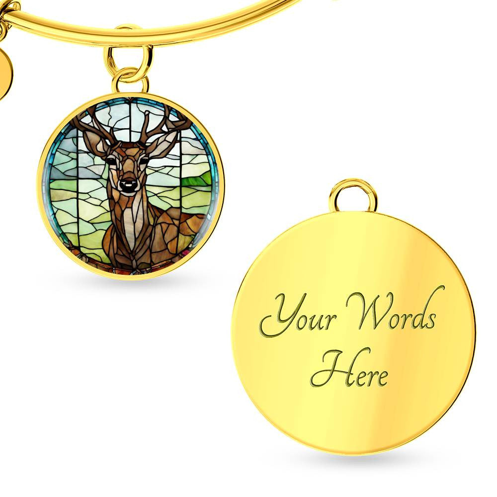 Deer Faux Stained Glass Necklace or Charm Bracelet-[Heartfelt Family Gift]