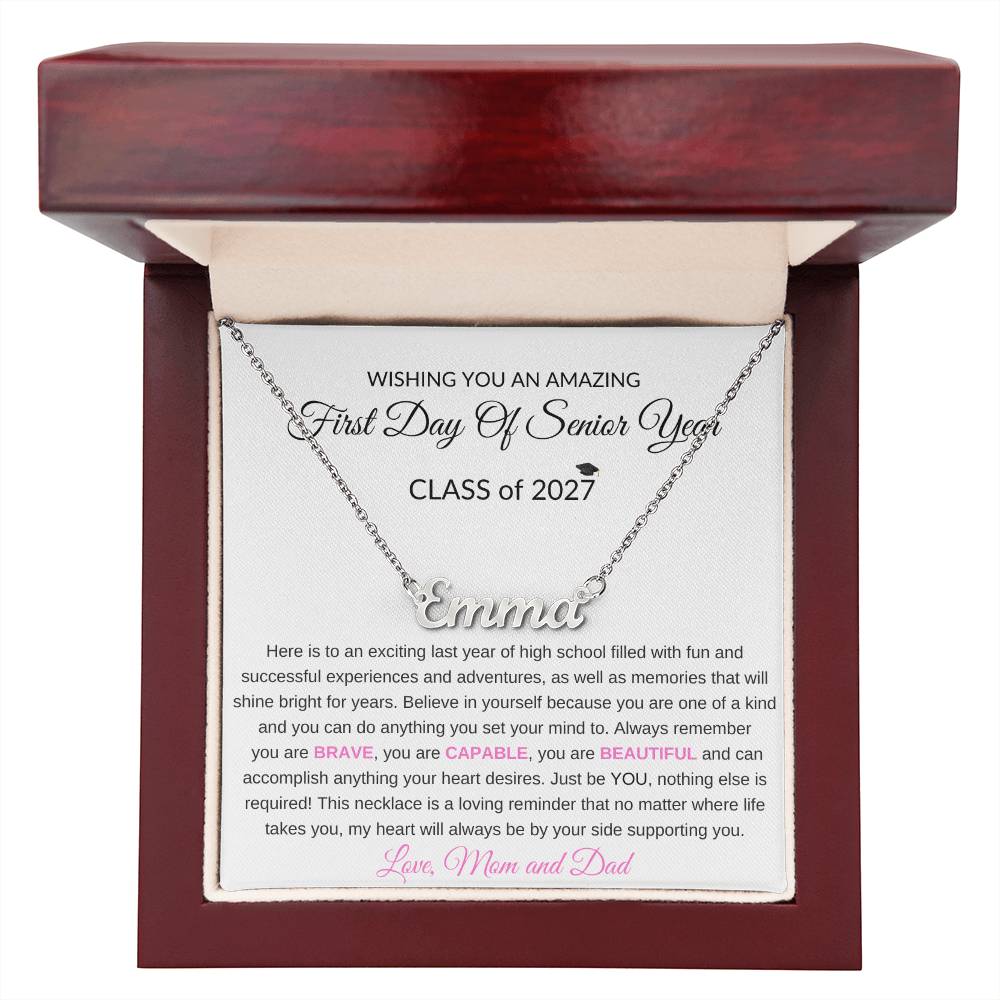 1st Day of Senior Year Class of 2027 Necklace Gift