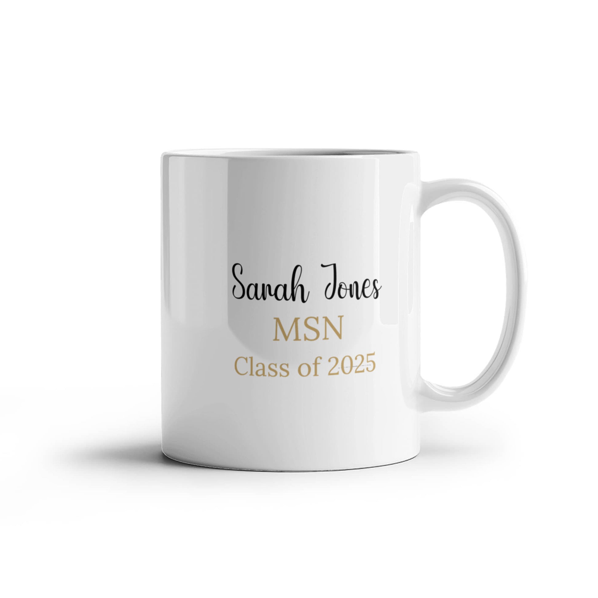 Personalized Masters Degree MSN Nursing Graduation Mug-[Heartfelt Family Gift]