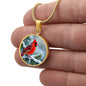 Cardinal Engraved Necklace in Gold or Silver-[Heartfelt Family Gift]