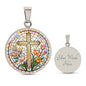 Floral Cross Engraved Necklace-[Heartfelt Family Gift]