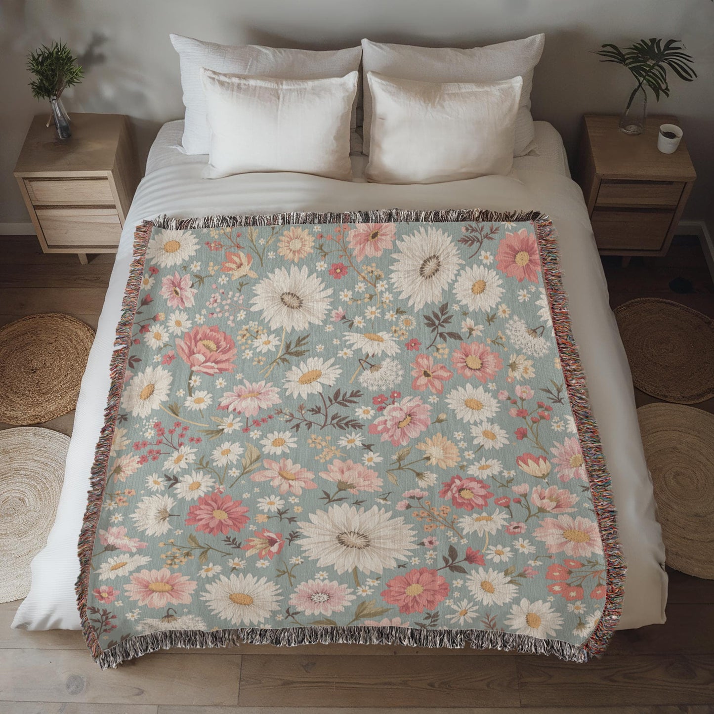 Floral Woven Blanket-[Heartfelt Family Gift]