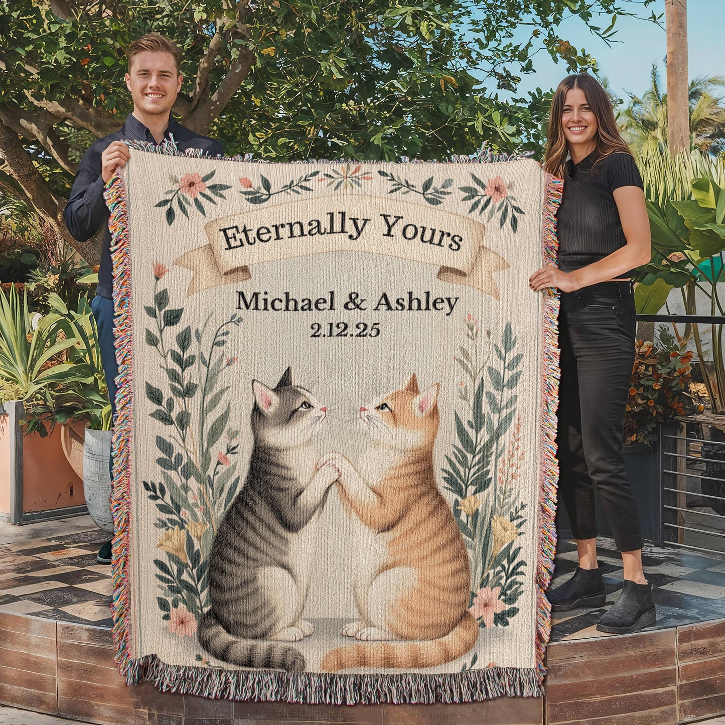 Heirloom Artwork Woven Blanket (Portrait)-[Heartfelt Family Gift]