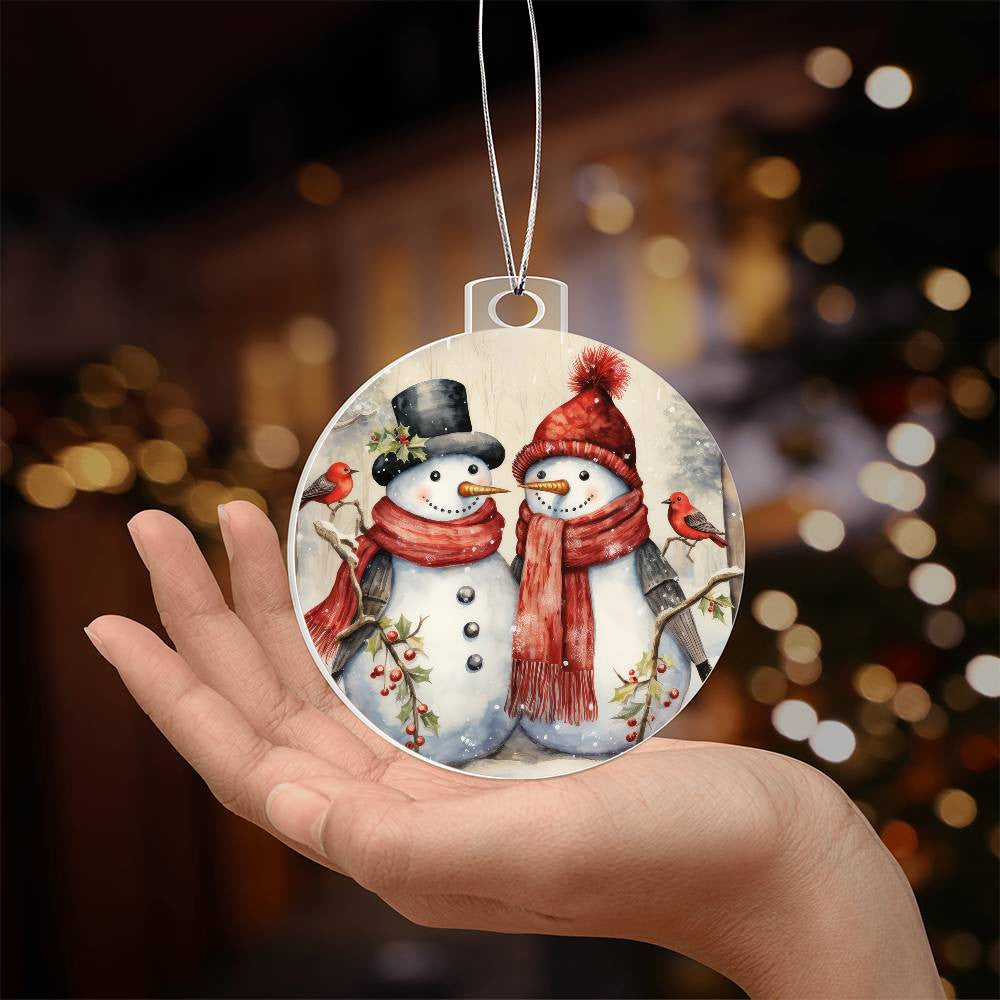 Snowman Acrylic Christmas Ornament-[Heartfelt Family Gift]