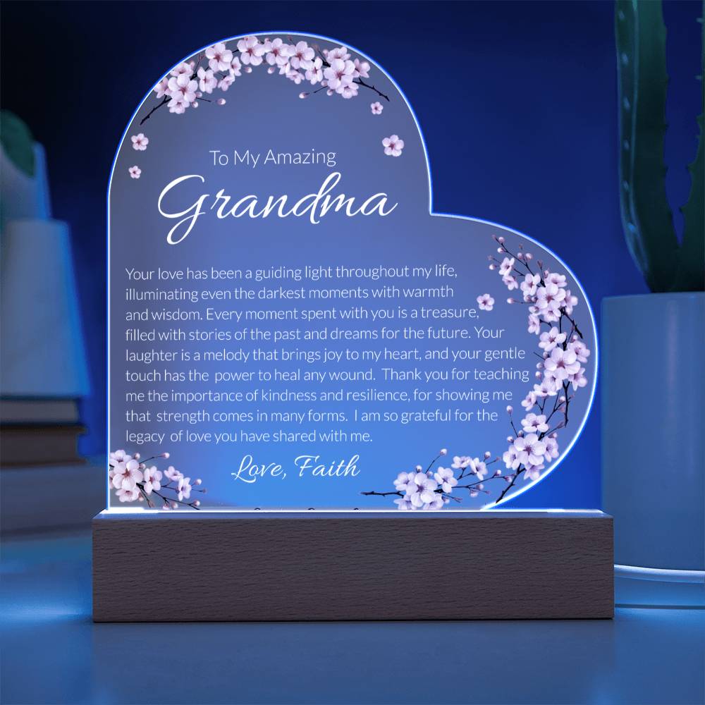 Grandma Acrylic Heart Plaque