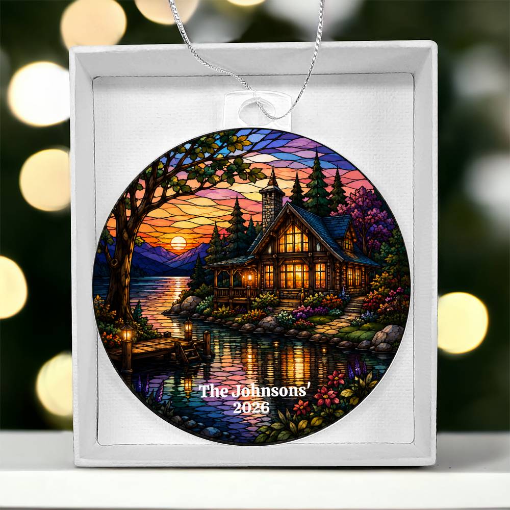 Personalized Lake House Christmas Ornament