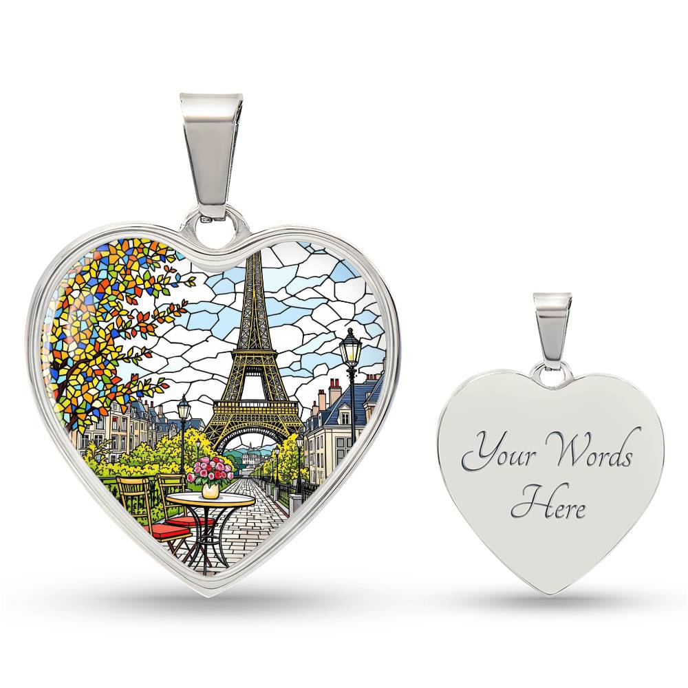 Paris Eiffel Tower Necklace with Engraving