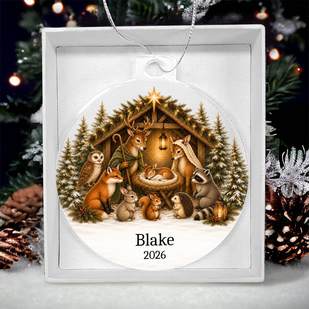 Babys 1st Christmas Animal Nativity Ornament