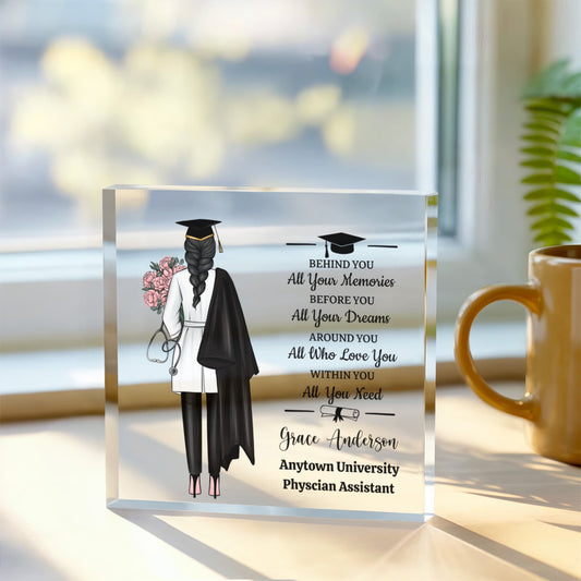 Personalized Doctor Graduation Gift Plaque, Nurse Practitioner Award, Custom Physician Assistant Keepsake
