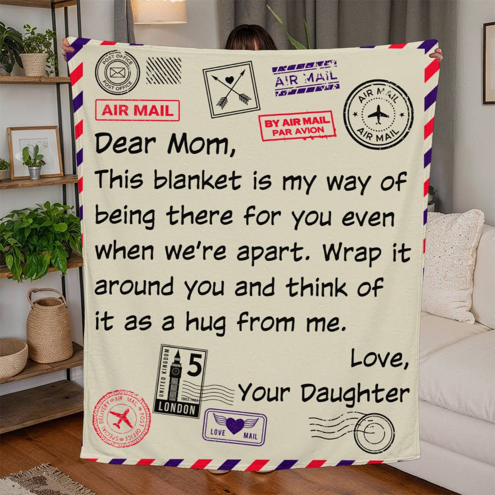 Mom Jersey Fleece Letter Blanket 50" x 60"-[Heartfelt Family Gift]