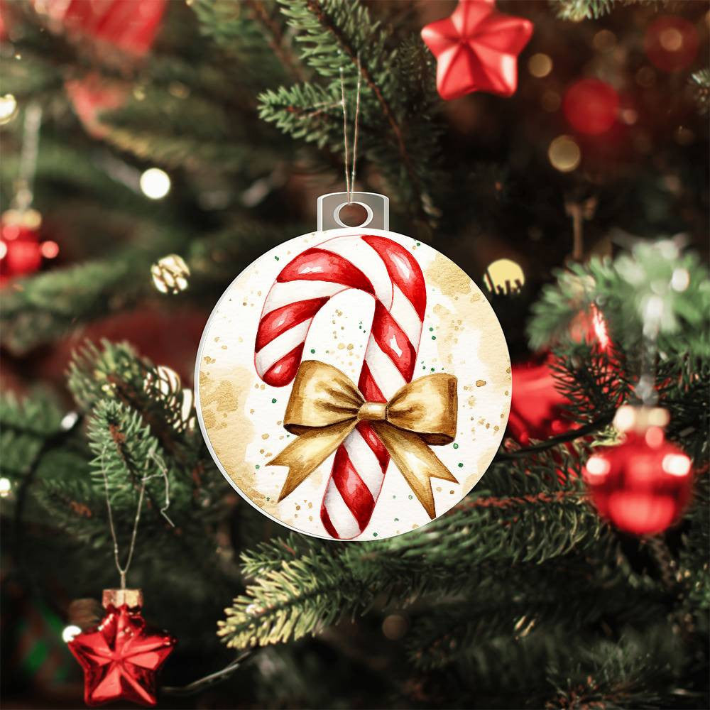 Candy Cane Acrylic Christmas Ornament-[Heartfelt Family Gift]