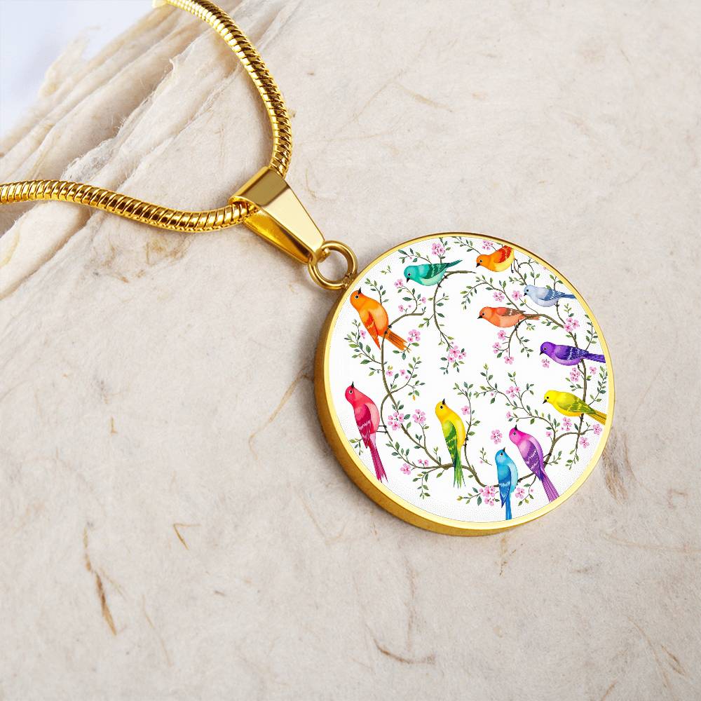 Bird  Necklace with Engraving