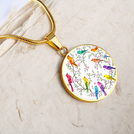 Bird  Necklace with Engraving