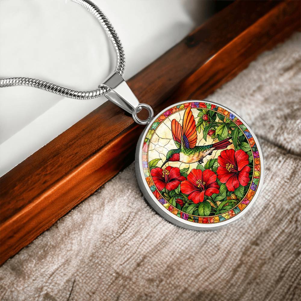 Hummingbird Necklace, Personalized Engraved Jewelry