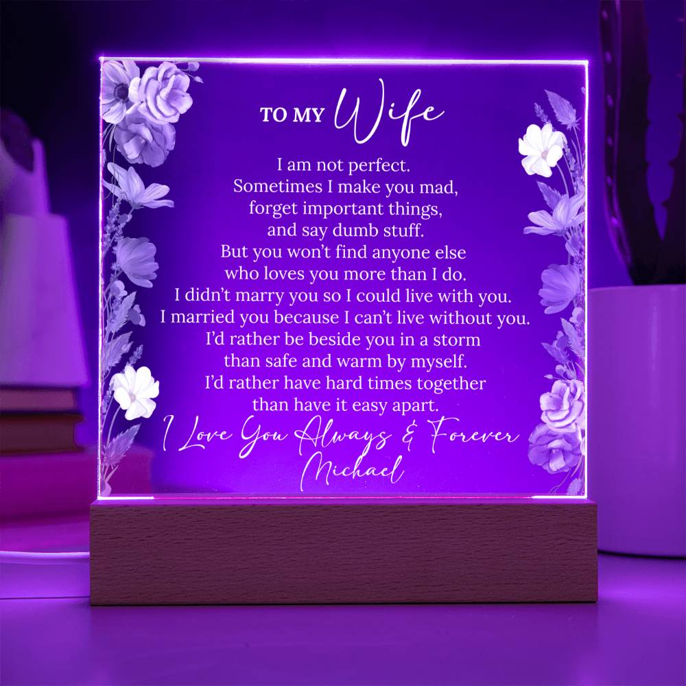 Personalized To My Wife Lighted Plaque