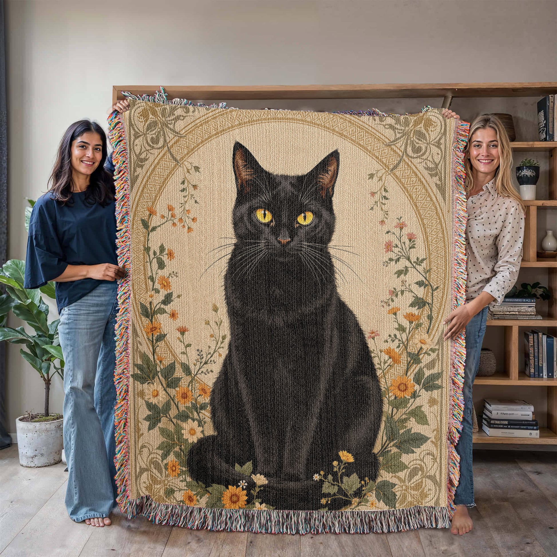 Black Cat Woven Blanket-[Heartfelt Family Gift]