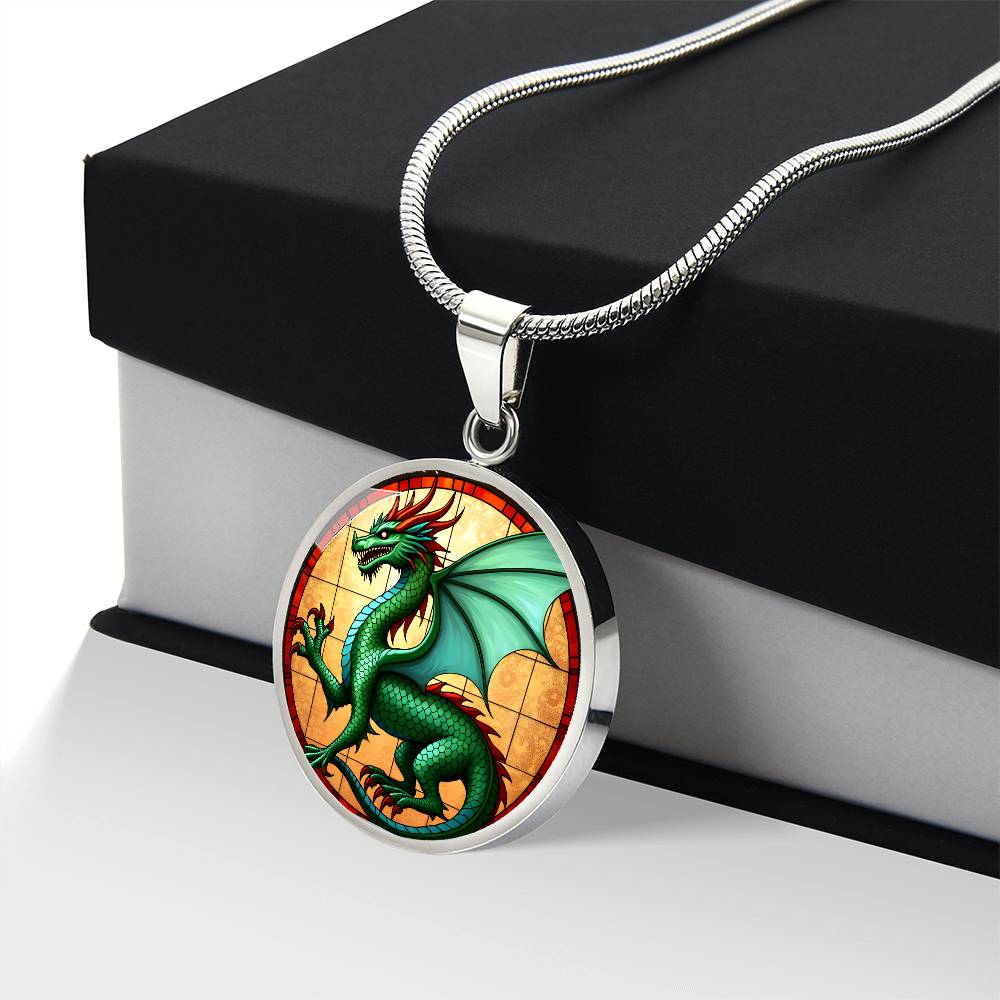 Green Dragon Pendant Necklace